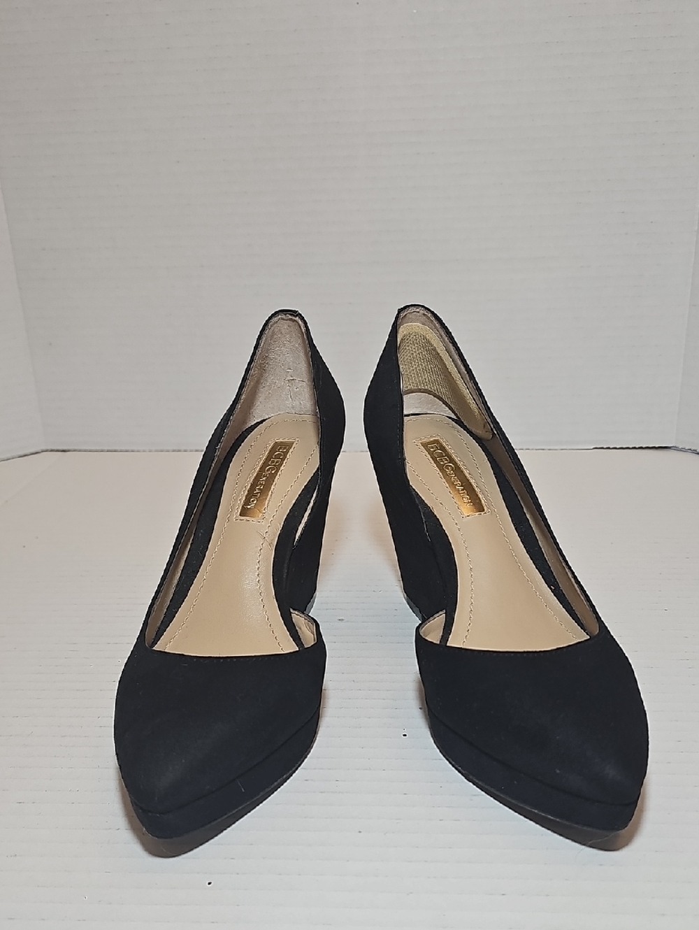 BCBGeneration Black Pointed Toe Suede Pumps